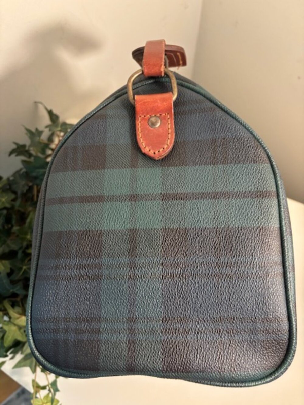 Polo Ralph Lauren Blackwatch Tartan Boston Bag-Vintage 💚💙GREEN / NAVY - Picture 7 of 13